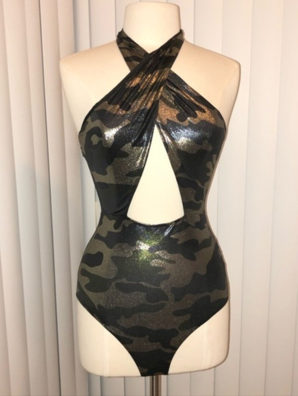 Sexy Camo Criss Cross Bodysuit